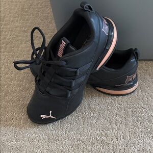 Puma Black Sneakers with Pink Highlights